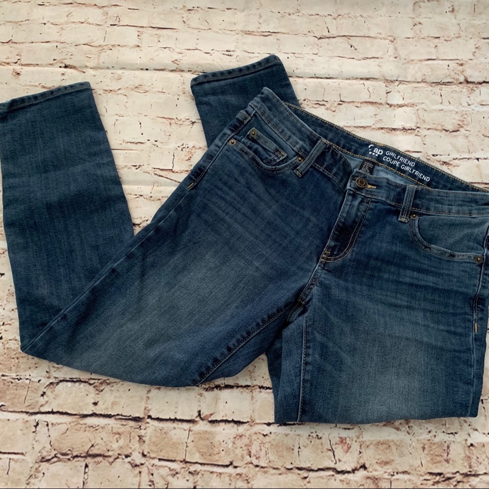 GAP Dark Blue Girlfriend Jeans Ankle Crop